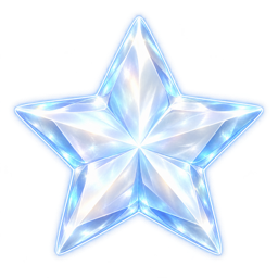 Pearl-white star charm with icy silver facets